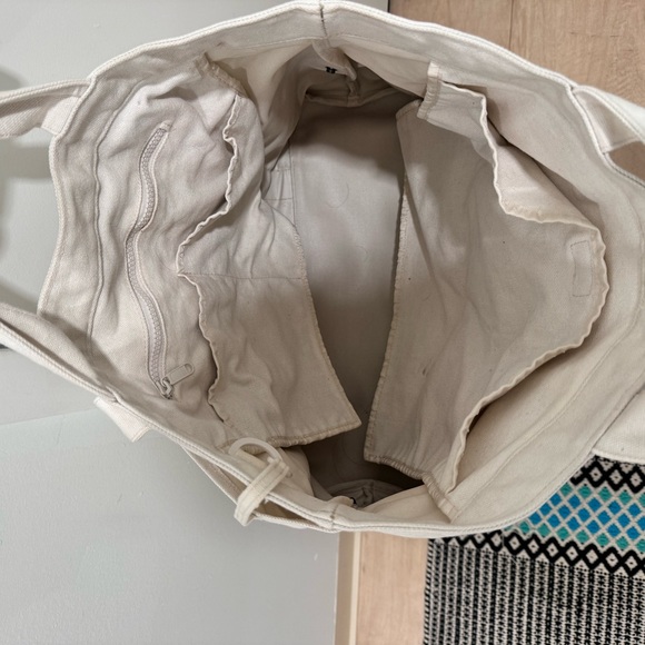 Dagne Dover Vida Cream Canvas Tote Bag Large